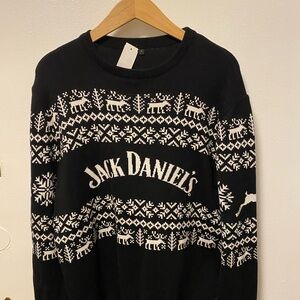 Jack Daniels Festive Black and White Crewneck Sweater
